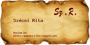 Szécsi Rita névjegykártya