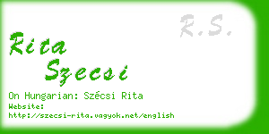 rita szecsi business card